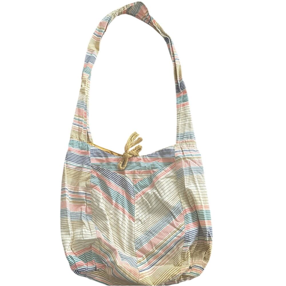 Mossimo Supply Co Striped Hobo Shoulder Bag Rope Tassel Slouchy Tote